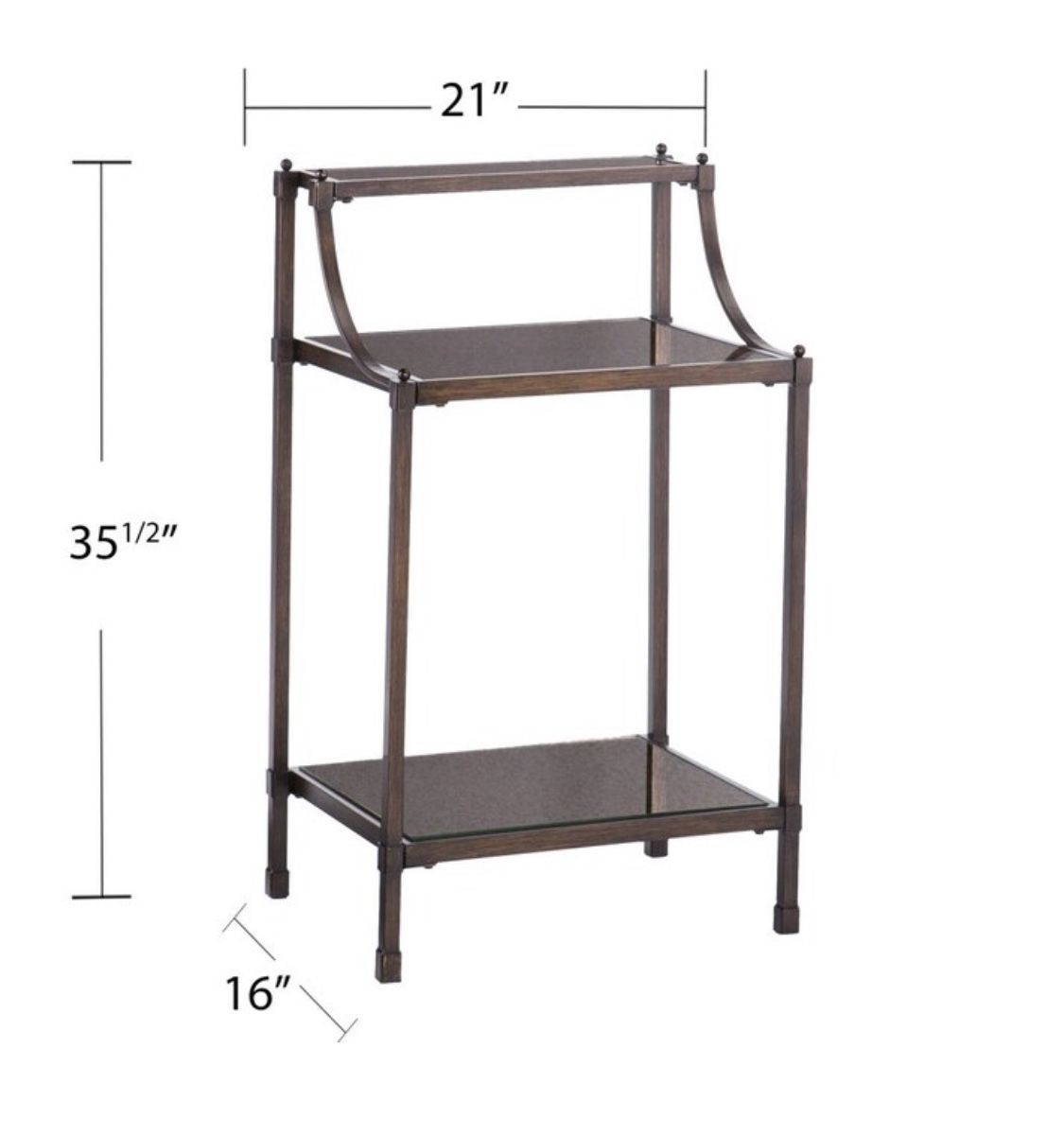 Oil- Rubbed Bronze with Antiqued Mirror End Table