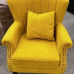 Antwanae 29" Wide Armchair with Wingback Yellow