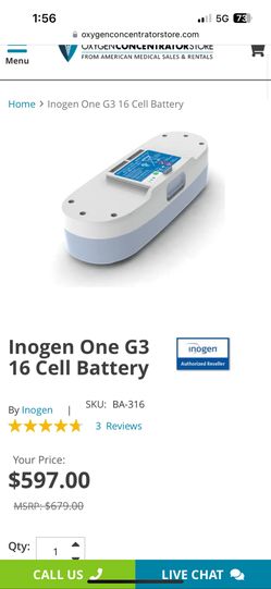 Inogen/oxy Go One G3 16 Cell Battery