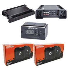 KICKER AUDIO AMP And 4 Mid Bass Speakers 9”