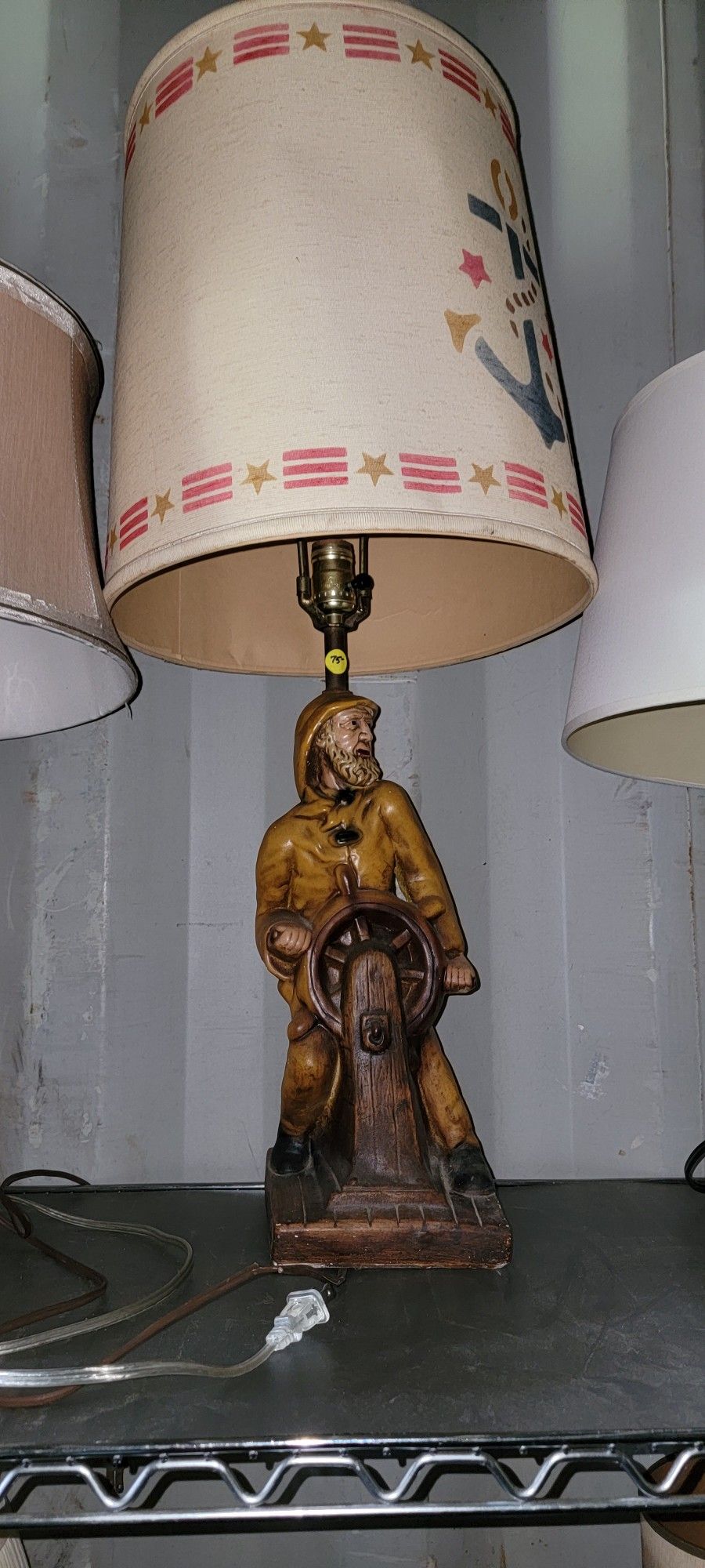 Vintage Mid Century Sea Captain Fisherman Ceramic Lamp