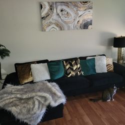 Black Velvet Sectional