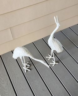 Pair of Egret Statues