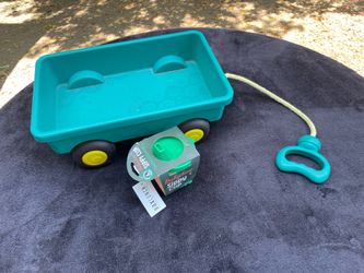 Toddlers toy wagon and Starbucks sippy cup, new.