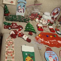 Assorted Christmas Decorations & Village Houses