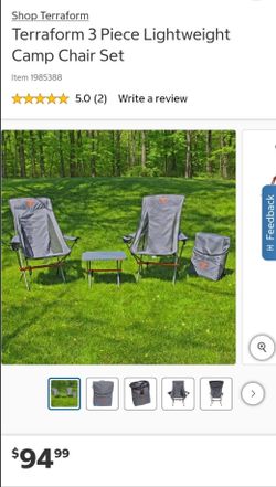 Terraform 3 Piece Lightweight Camp Chair Set $60
