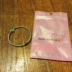 Pink Box Silver Initial Monogram Bracelet “B”