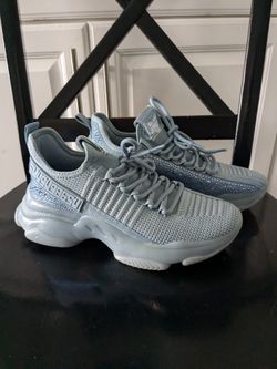 Pretty Shimmer Baby Blue Steve Madden Maxima Sneaker 7 