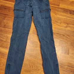 Womens Ann Taylor loft blue straight leg cargo skinny pants