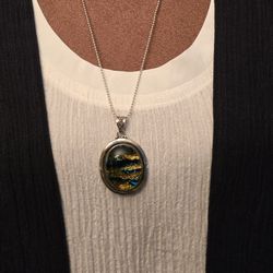 Necklace Glass Pendant 925 Silver