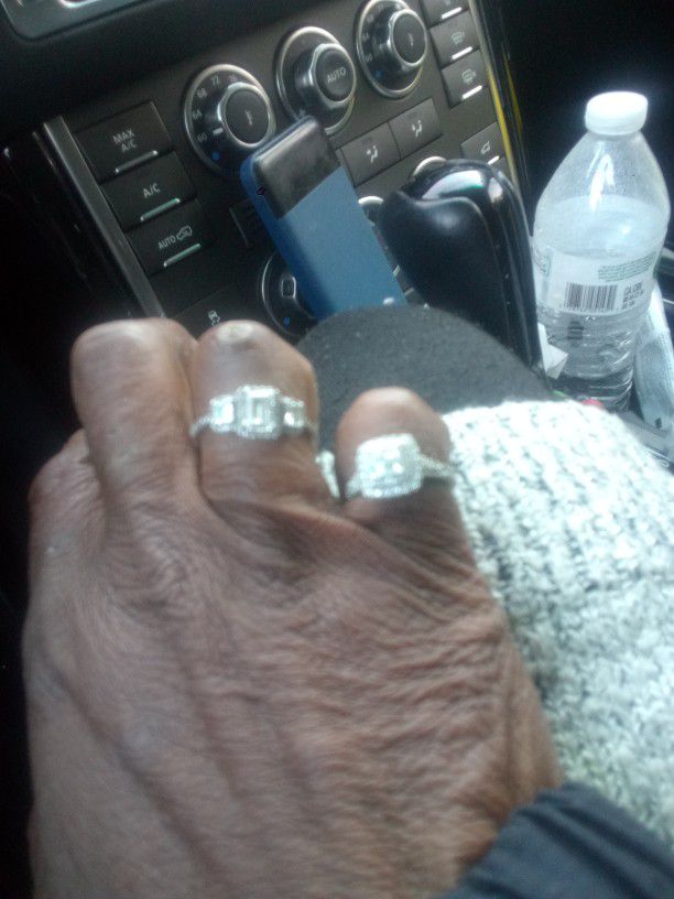 Two Diamond rings 1 Sterling 1 18k White Gold