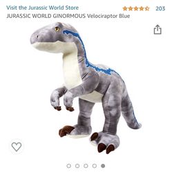 4ft Tall Blue Velociraptor 