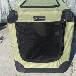 3-Door Collapsible Soft-Sided Dog Crate, Sage Green, 20 inch