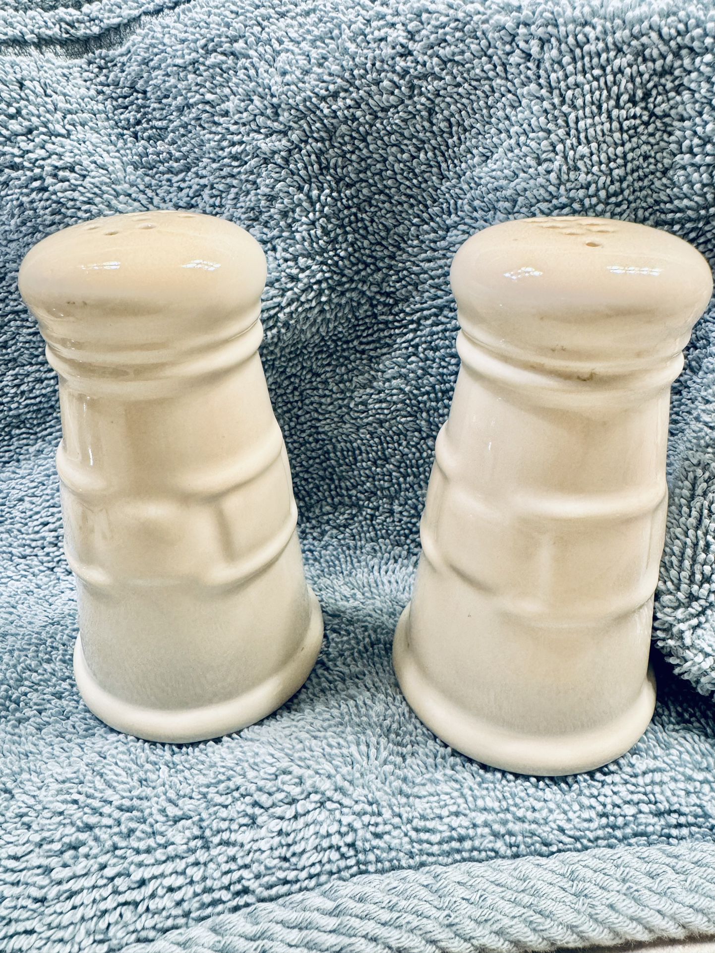 Longaberger Woven Traditions Salt And Pepper Shakers-Ivory