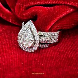 Elegant Diamond Ring on Velvet 14K WHITE GOLD 1.96ctw DIAMOND 