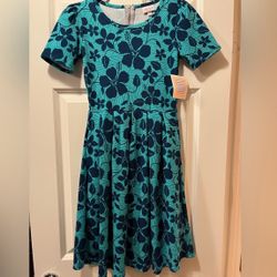 Teal Floral Lularoe Amelia dress 