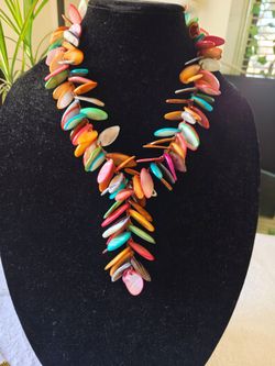 Multicolor Shell Statement Necklace