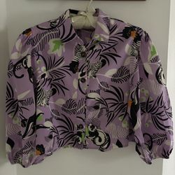 Crop Shirt With Puffed Sleeves 