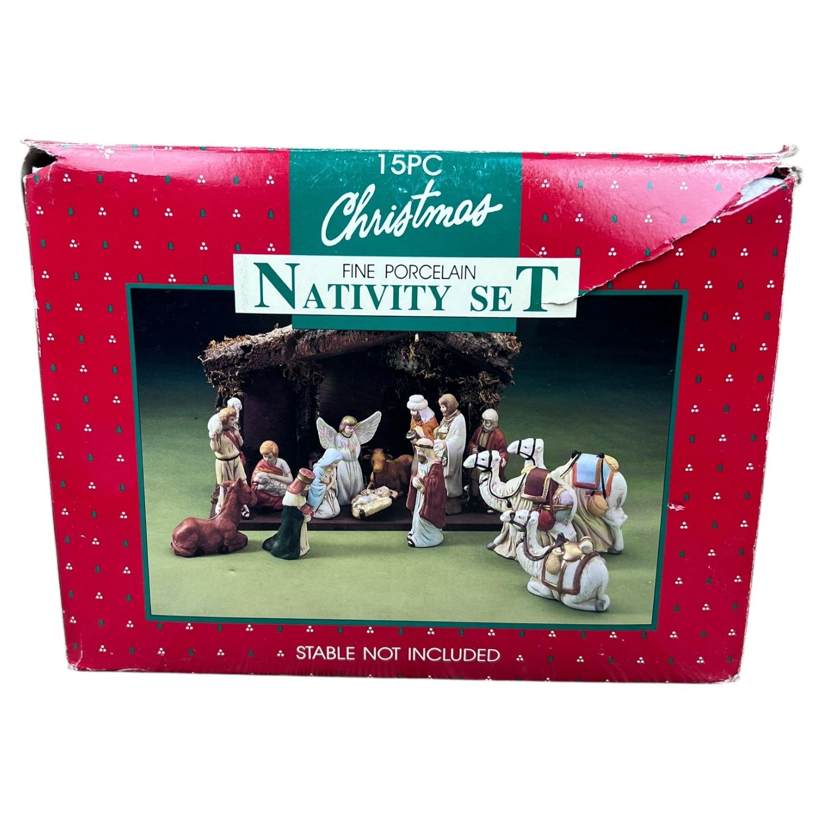 Vintage 15 Piece Christmas Nativity Set Fine Porcelain Figurines