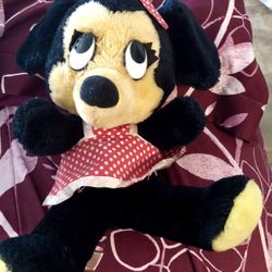14" Vintage, Polka Dot “Minnie Mouse” Plush Walt Disney Productions