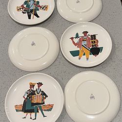 Set Of 6, MCM, Landert Dessert Plates, Moritz Kennel