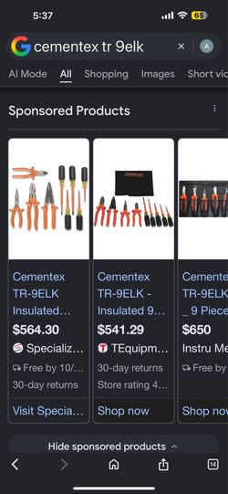 Cementex insulated tools NEW