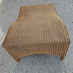 Crate and Barrel Wicker Ottoman Footstool 