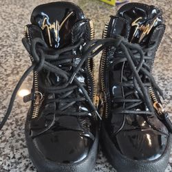 Giuseppe Zanotti Black Leather High-Top Sneakers