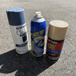 3 of Spray Paint Blue Black and Gold Color