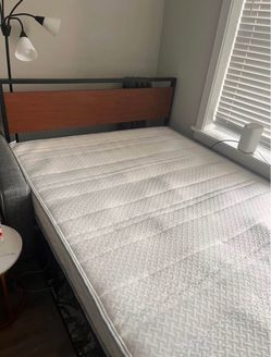 Queen Bed Frame and hybrid mattress – Sturdy & Easy to Move