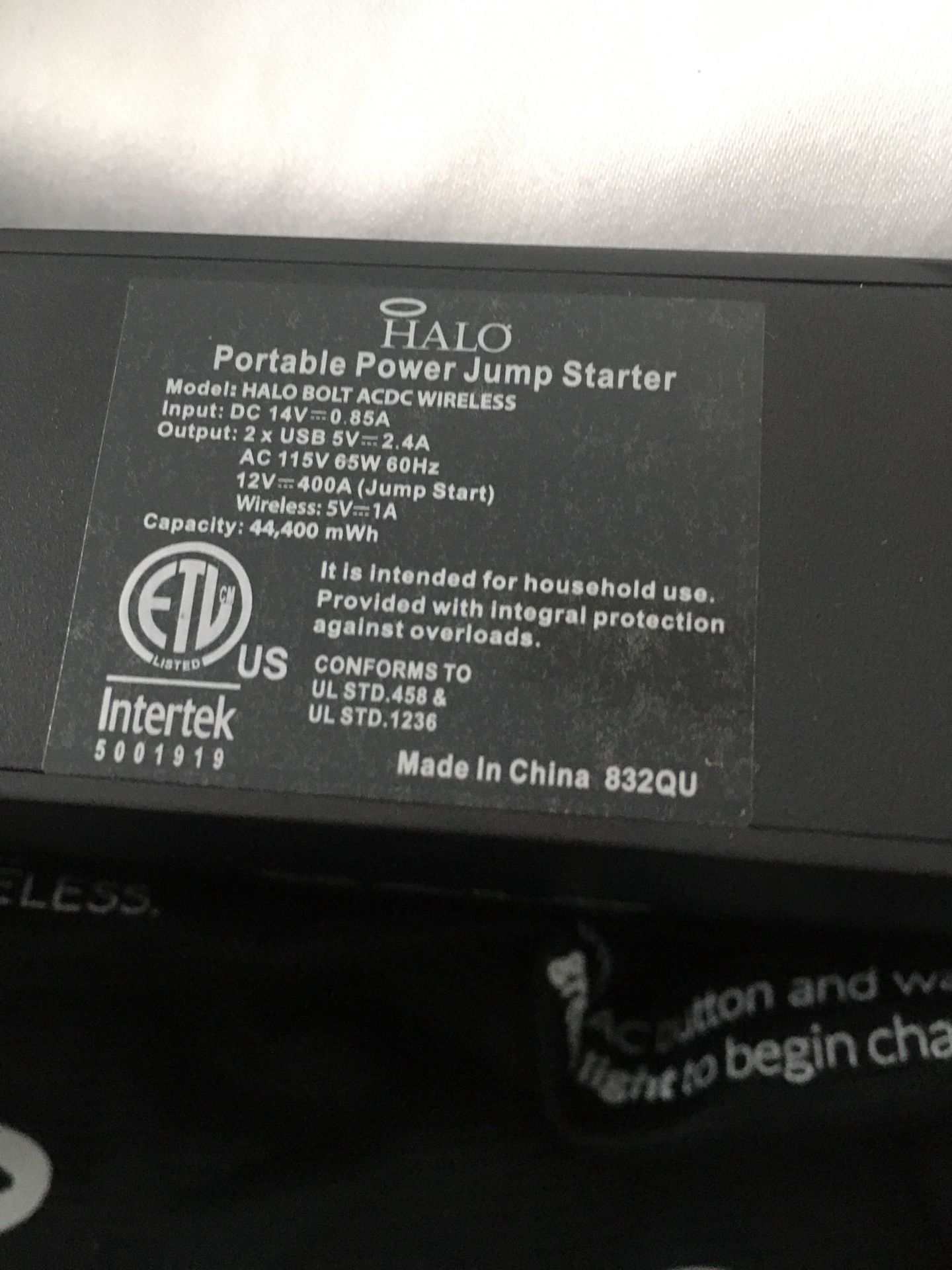  Halo Charger , Jump Starter, Outlet, LCD Screen, Flashlight 