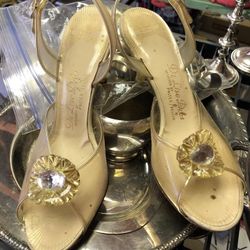 Vintage Glass Slippers From 1940’s Size 7