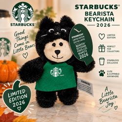 RARE Starbucks 2026 Black Bearista Bear Keychain š»š LIMITED EDITION NEW WITH TAGS