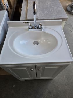 24inch White Bathroom Vanity with Sink and Faucet
