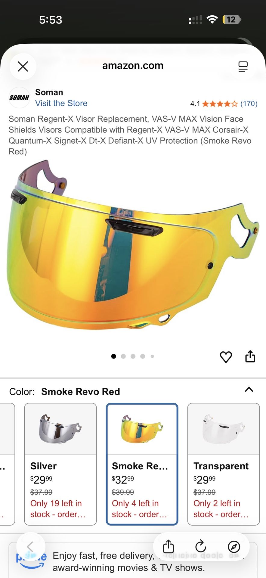 Soman Regent-X Visor Replacement, VAS-V MAX Vision Face Shields Visors Compatible with Regent-X VAS-V MAX Corsair-X Quantum-X Signet-X Dt-X Defiant-X 