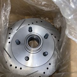 92-02 GMC Chevy Yukon Suburban Tahoe C1500 Drilled and Slotted rotors with brake pads 