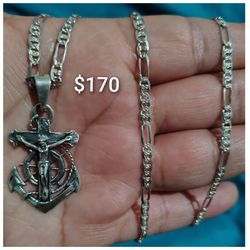 925 Sterling Silver Chain With The Pendant/Cadena Con Dije De Plata 925