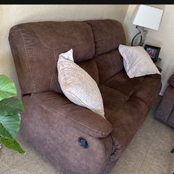 Large Brown Recliner Couch 