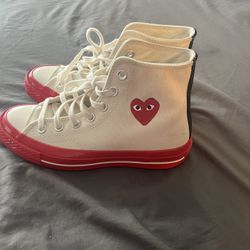 6 Women’s Off-white & Red Converse 