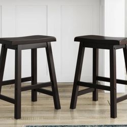 4 Wood Brown Bar stools, Preowned From Wayfair