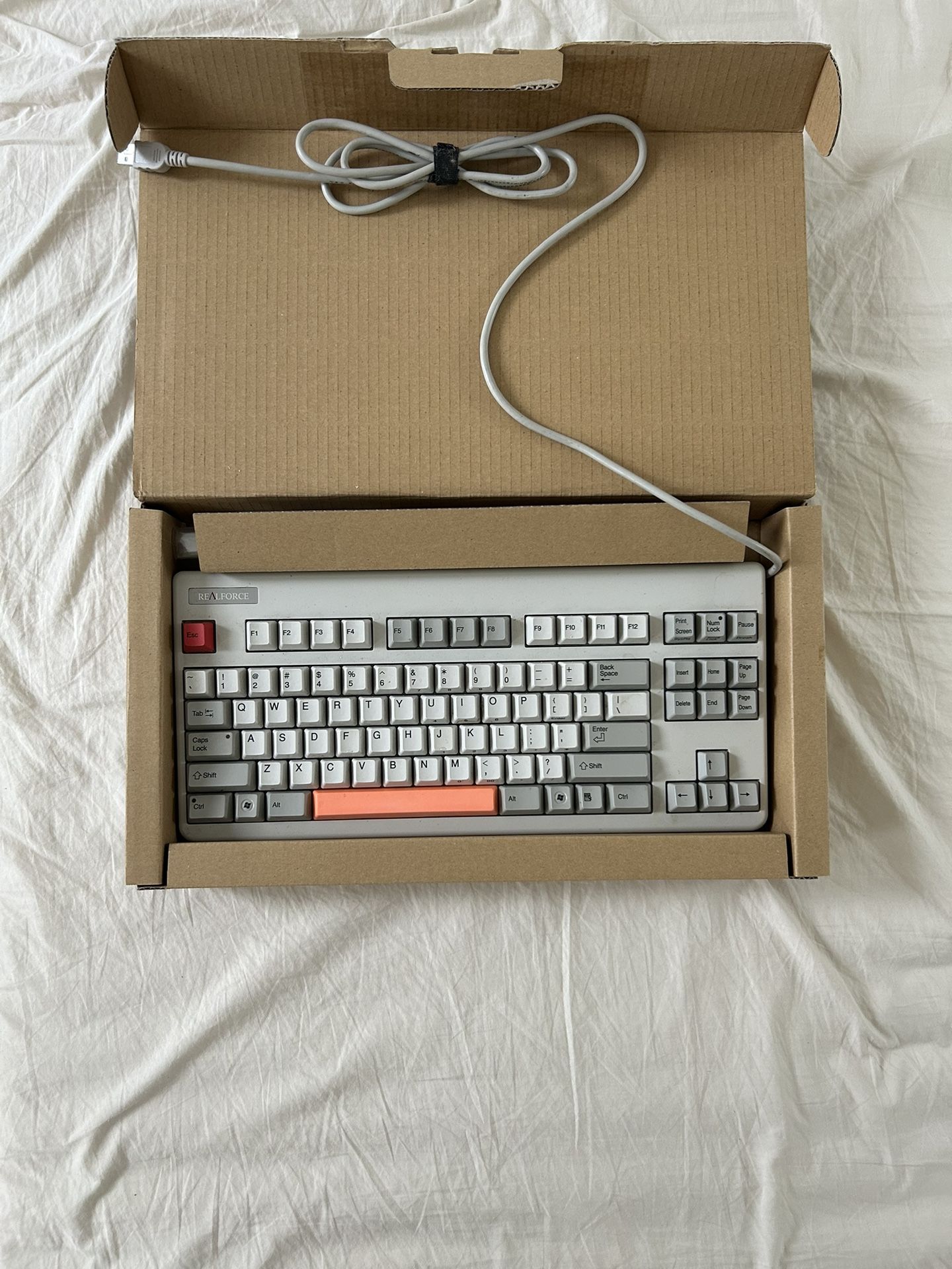 Realforce 87u Topre Silent Retro White Keyboard