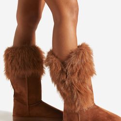 Women's Shoedazzle Hekabe Brown Fuzzy Size 11