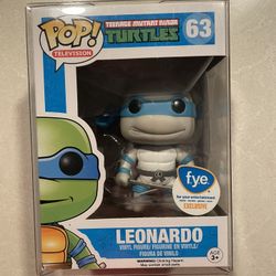 Leonardo Black & White Funko Pop *MINT* FYE Exclusive Teenage Mutant Ninja Turtles 63 TMNT B&W