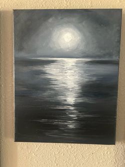 Original acrylic wall art full moon