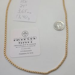 15k Gold 24" Box Link Chain