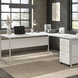 2 Piece White Desk 