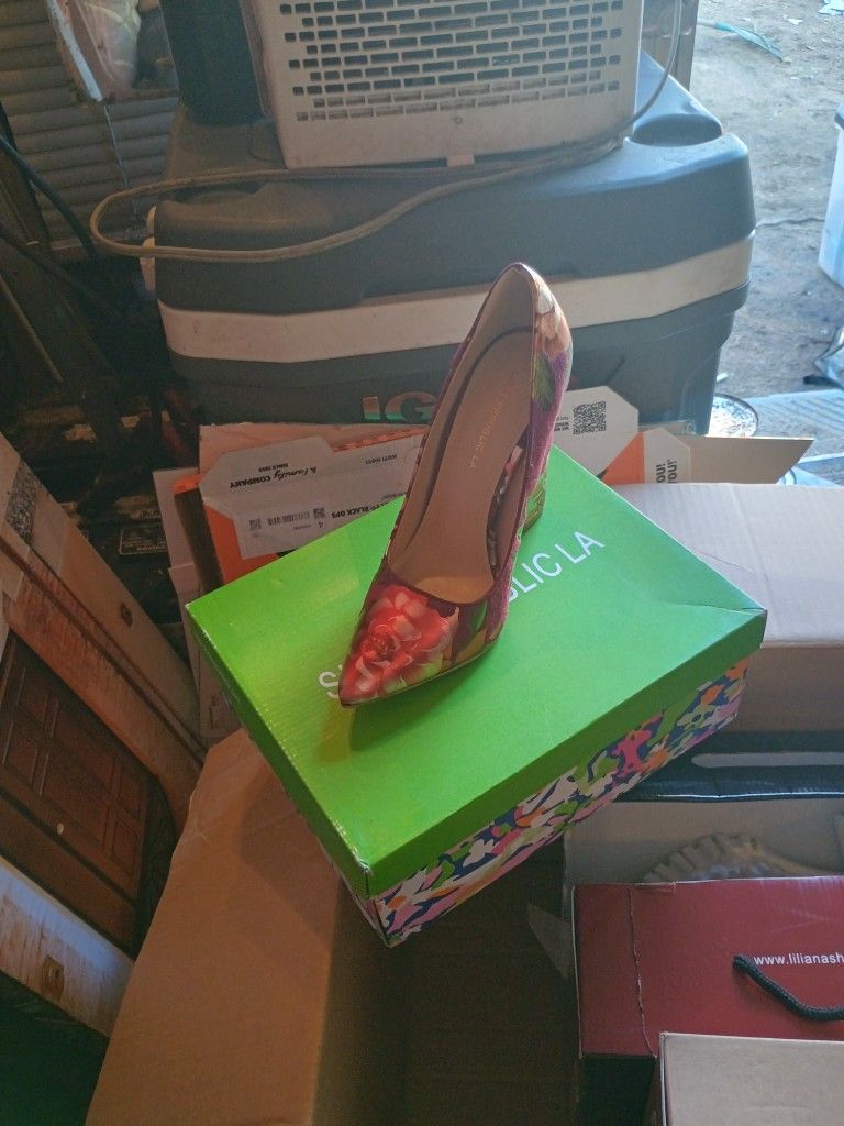 Burgundy Rose High Heels