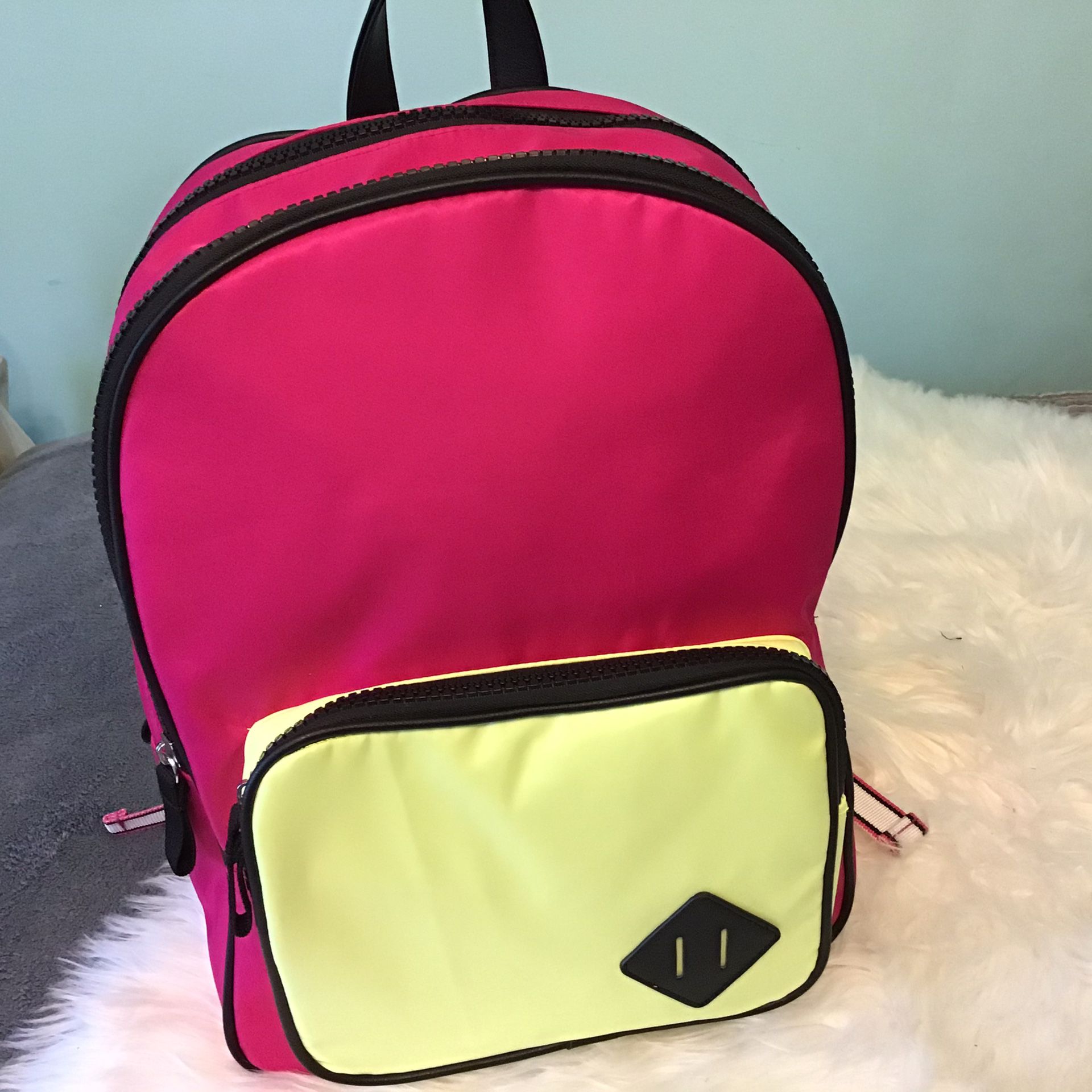 NOBO Pink/Yellow colorblock laptop backpack