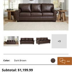 Colleton Leather Sofa (full L/R set) by Ashley