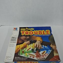 Vintage Pop O Matic Trouble Kids Family Board Game 1986 Milton Bradley Complete